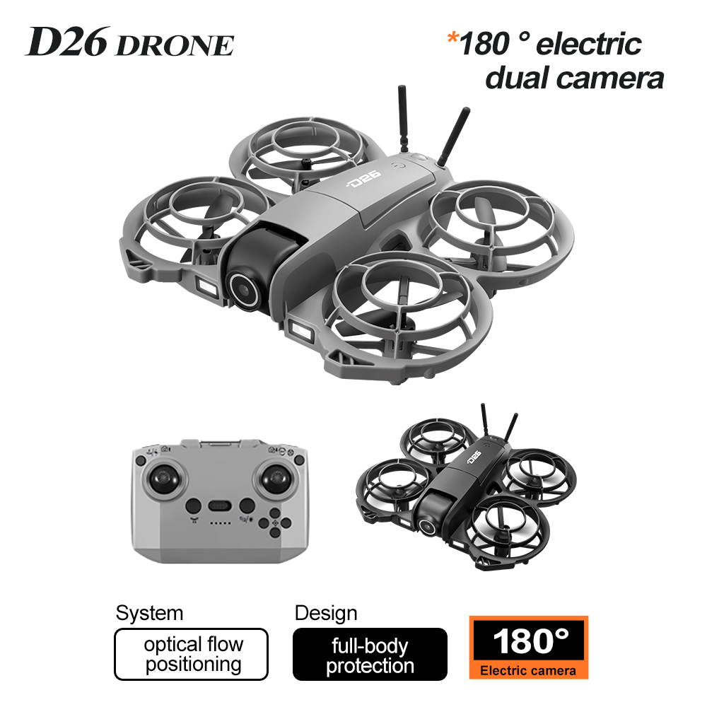 Fpv Brushless Rc Drone 4K - طائرة D26 4K ميني بدون طيار،