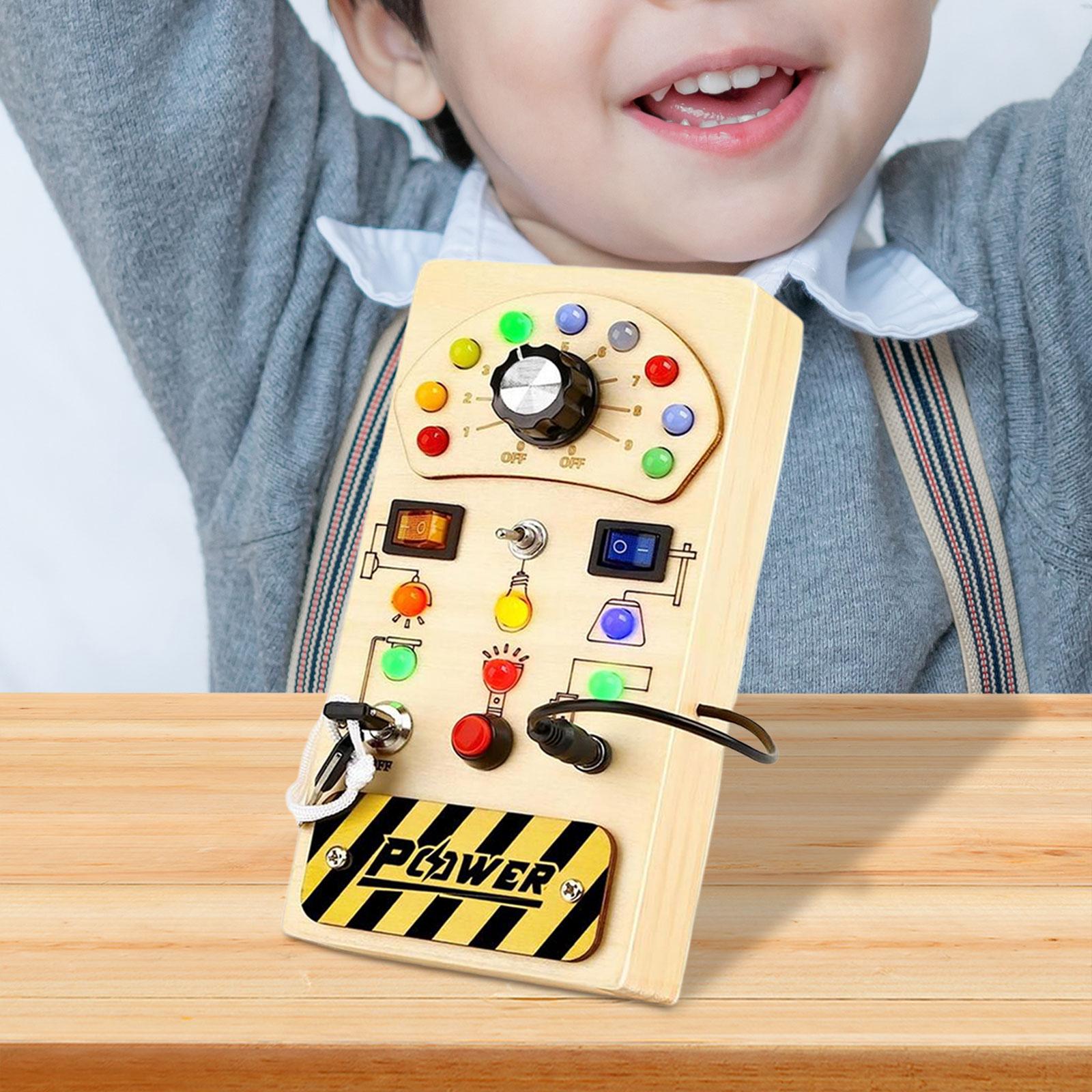 Montessori Wooden Busy Board Toddler - لوحة أنشطة خشبية مونتيسوري مع أزرار
