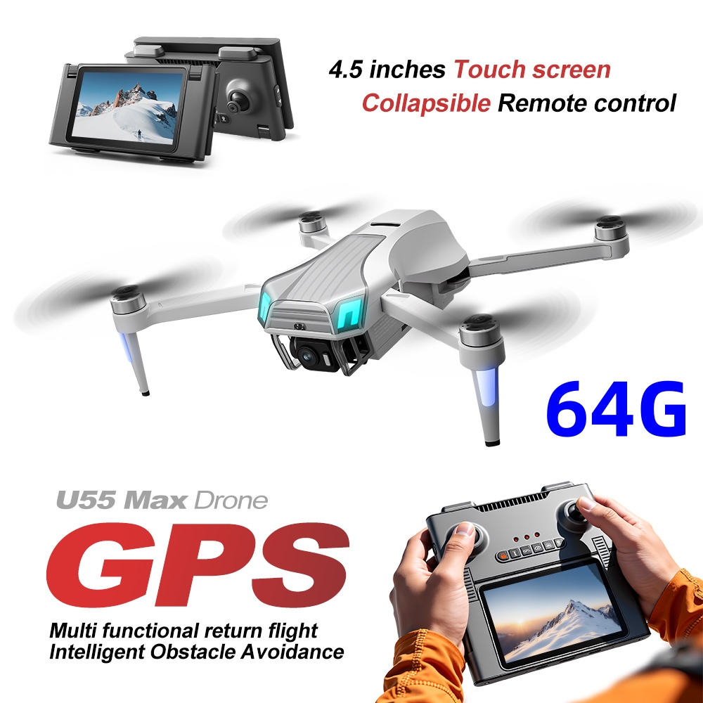 طائرة NCZOBOE U55 بدون طيار اح - مراجعة Fpv Brushless Rc Drone 4K وسعره